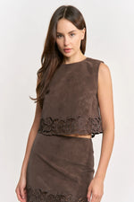 Load image into Gallery viewer, Pauline Brown Crop Top
