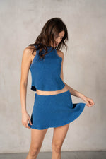 Load image into Gallery viewer, Blue Mock Neck Tank Top

