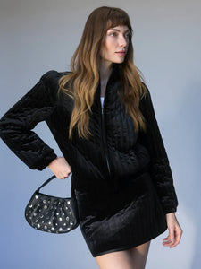 Quilted Black Velvet Jacket