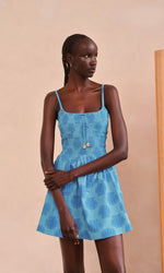 Load image into Gallery viewer, Lapis Seashell Mini Dress
