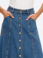 Load image into Gallery viewer, Rita Denim Midi Skirt
