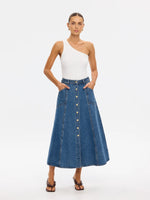 Load image into Gallery viewer, Rita Denim Midi Skirt
