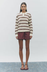Load image into Gallery viewer, Henry Striped Polo Sweater
