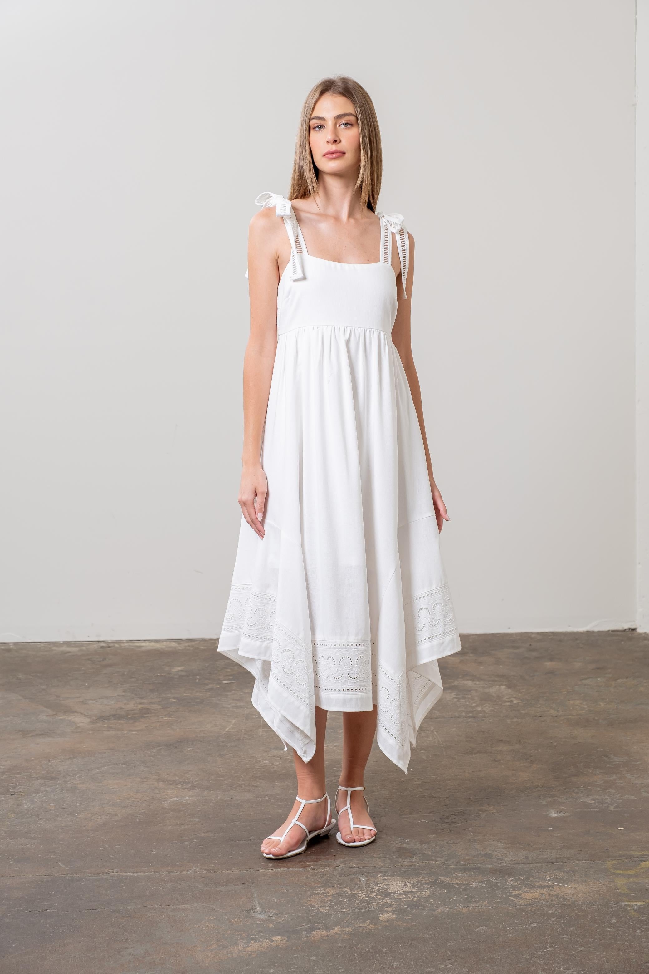 Handkerchief Embroidered Midi Dress