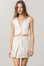 Load image into Gallery viewer, Pleats Corduroy Mini Skirt
