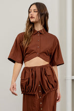 Load image into Gallery viewer, Brown Front Button Shirt
