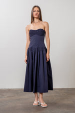 Load image into Gallery viewer, Navy Blue Midi Dress
