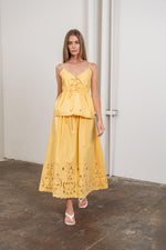 Load image into Gallery viewer, Spaghetti Strap Eyelet Detail Top
