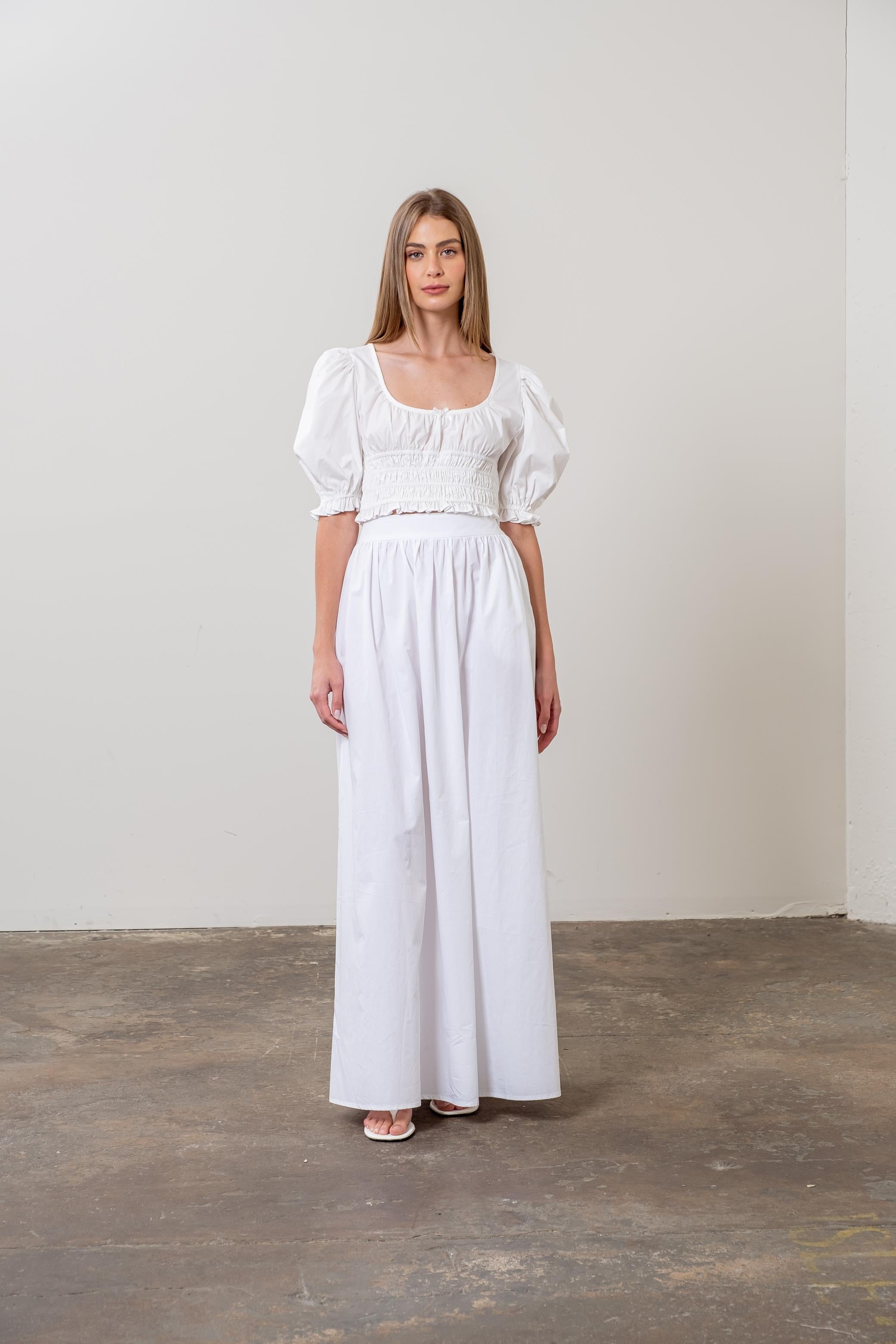 Short Ruffle Sleeve Crop Top