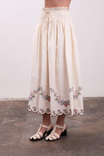 Load image into Gallery viewer, Scallop Hem Midi Skirt
