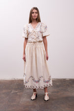 Load image into Gallery viewer, Short Puff Sleeve Eyelet Top
