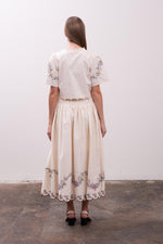 Load image into Gallery viewer, Short Puff Sleeve Eyelet Top
