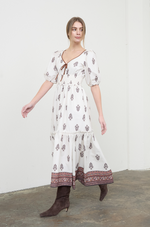 Load image into Gallery viewer, Pleated Puff Sleeve Midi Dress
