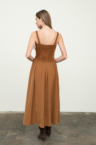 Mix Media Corset Midi Dress