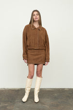 Load image into Gallery viewer, Stud Detail Zipper Front Jacket
