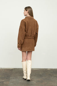 Stud Detail Zipper Front Jacket