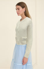 Load image into Gallery viewer, Crystal Studs Detail Cardigan Sweater
