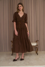 Load image into Gallery viewer, Sweetheart Neck Tier Midi Dress
