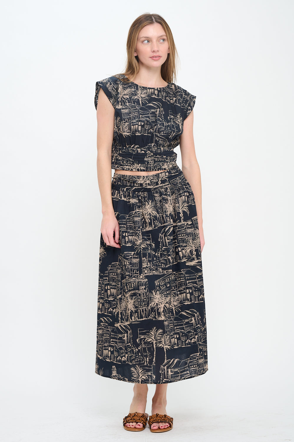 Santorini Sketch Midi Skirt
