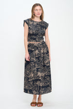 Load image into Gallery viewer, Santorini Sketch Midi Skirt
