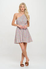 Load image into Gallery viewer, Mykonos One Shoulder Dress
