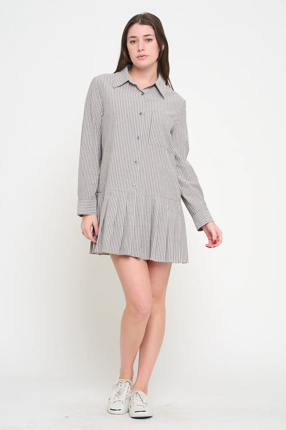 Pleat Shirt Dress