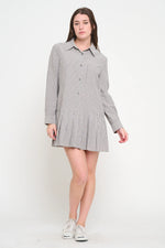 Load image into Gallery viewer, Pleat Shirt Dress
