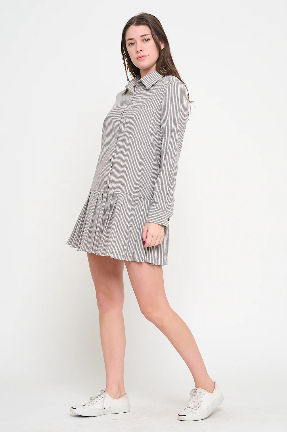 Pleat Shirt Dress