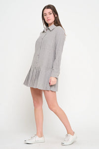 Pleat Shirt Dress