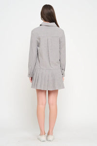 Pleat Shirt Dress