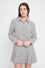 Load image into Gallery viewer, Pleat Shirt Dress
