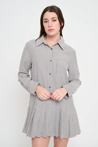Pleat Shirt Dress