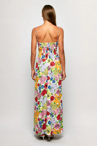 Ruffled Bodice Midi Dress