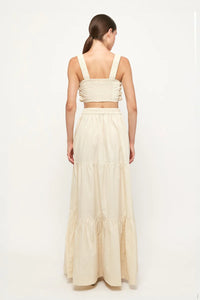 Porcelain Tiered Maxi Skirt