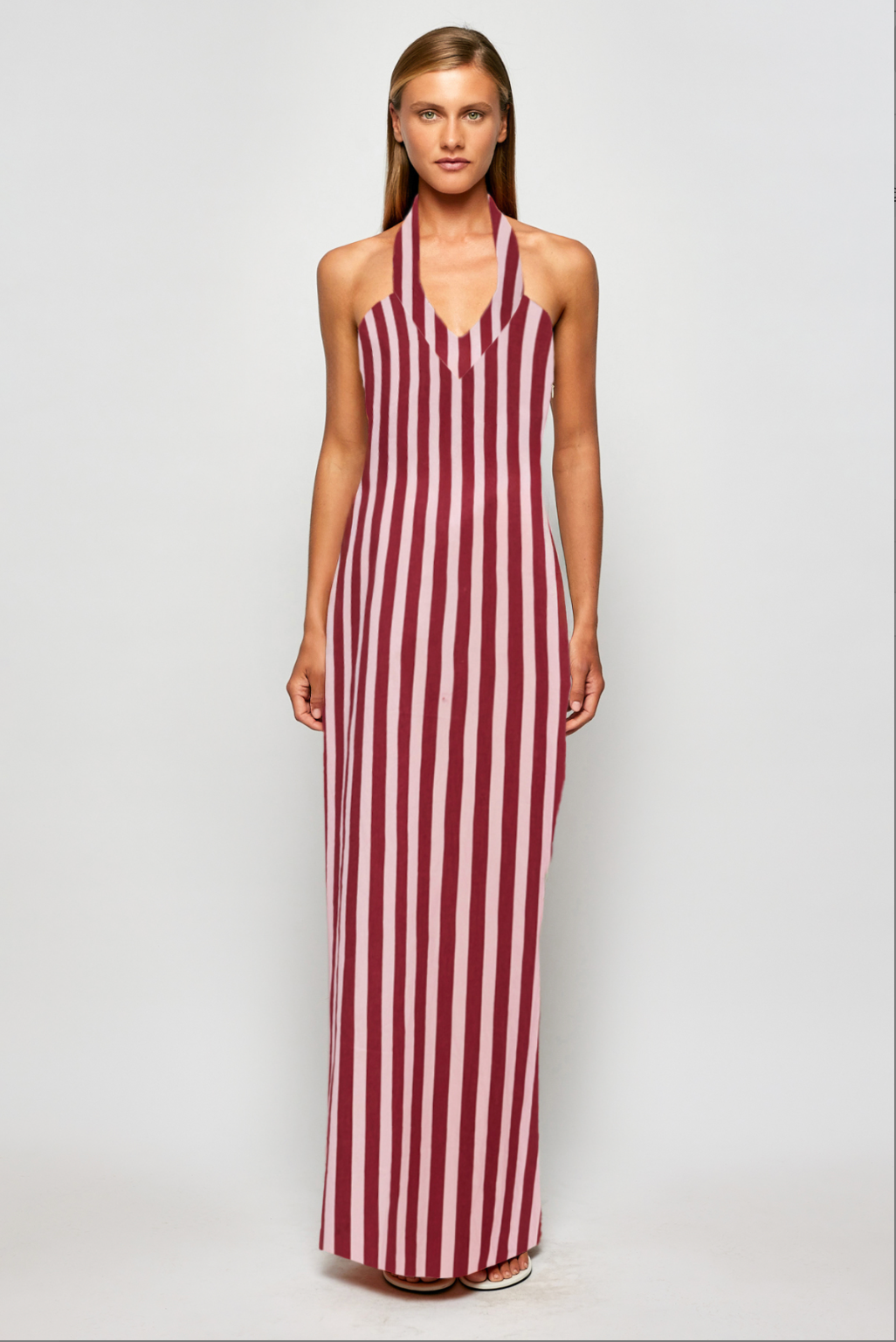 Crimson Stride Maxi Dress