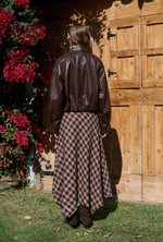 Load image into Gallery viewer, Hankerchief Hem Plaid Midi Skirt

