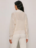 Load image into Gallery viewer, Open Knit 1/2 Zip Sweater
