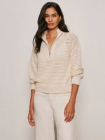 Load image into Gallery viewer, Open Knit 1/2 Zip Sweater
