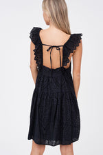 Load image into Gallery viewer, Square Neck Eyelet Mini Dress
