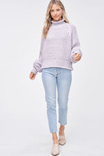 Load image into Gallery viewer, Lilac Chunky Knit Sweater
