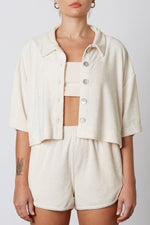 Load image into Gallery viewer, Stone Cropped Terry Shirt
