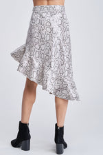 Load image into Gallery viewer, Snakeskin Print Asymmetrical Skirt
