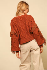 Load image into Gallery viewer, Amber Jasper Fringe Sweater

