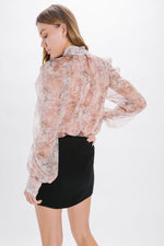 Load image into Gallery viewer, Mock Neck Floral Blouse
