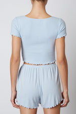 Load image into Gallery viewer, Chambray Ribbed Hacci Lounge Tee
