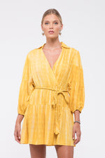 Load image into Gallery viewer, Yellow Tie Dye Mini Dress
