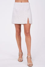 Load image into Gallery viewer, Linen Mini Skirt With Slit
