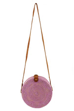 Load image into Gallery viewer, Lilac Rattan Circle Crossbody
