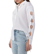 Load image into Gallery viewer, Lace Up Sleeves Shirt

