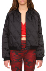 Load image into Gallery viewer, Quilted Satin Bomber
